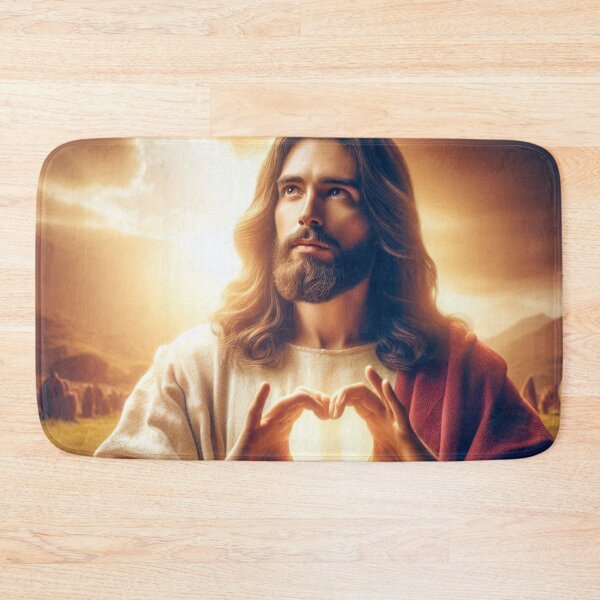 Item preview, Jesus with Heart hands and bible designed and sold by JesusClub.