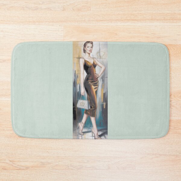 Item preview, Glamorous Woman In Bronze Satin Dress Art By Merch, Limited Edition designed and sold by HERIBERTOMARTHA.