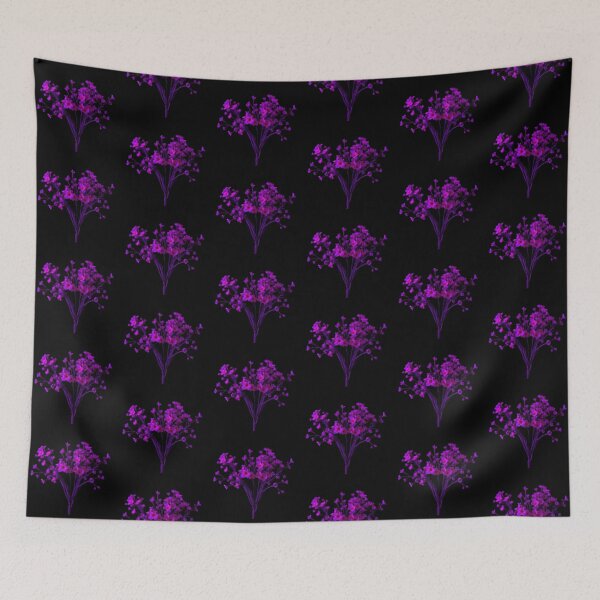 Item preview, Neon Dried Flowers under UV Light – Minimalist Botanical Art in Electric Purple, Fuchsia, and Blue designed and sold by PixelVibe782.