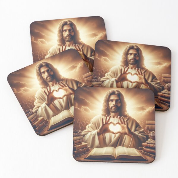 Item preview, Jesus with Heart hands and an open bible designed and sold by JesusClub.