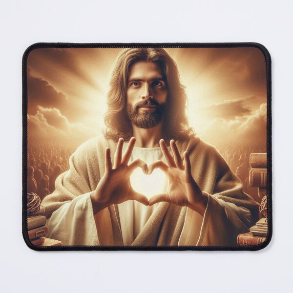 Item preview, Jesus with Heart hands and an open bible designed and sold by JesusClub.