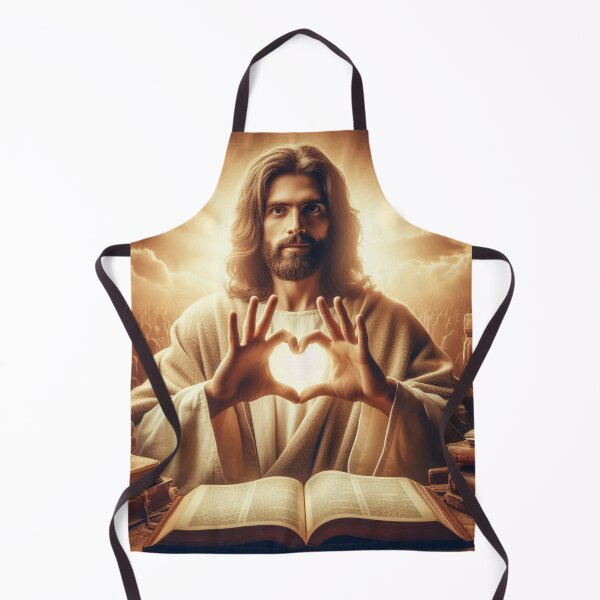 Item preview, Jesus with Heart hands and an open bible designed and sold by JesusClub.