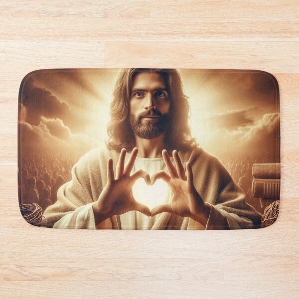 Item preview, Jesus with Heart hands and an open bible designed and sold by JesusClub.