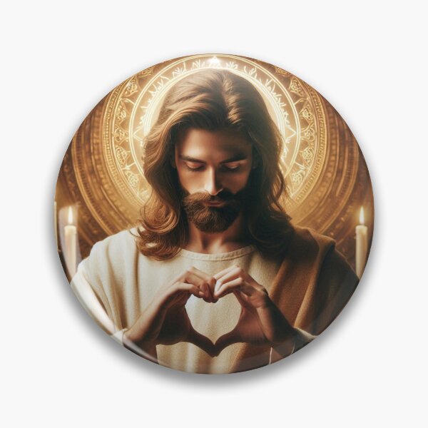 Item preview, Jesus with Heart hands in church designed and sold by JesusClub.