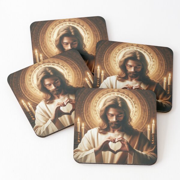 Item preview, Jesus with Heart hands in church designed and sold by JesusClub.