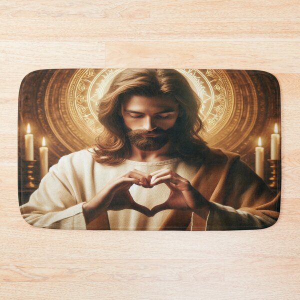 Item preview, Jesus with Heart hands in church designed and sold by JesusClub.