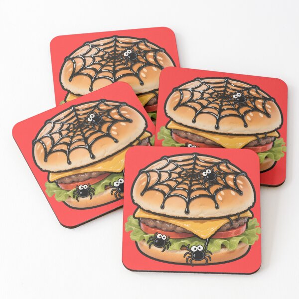 Item preview, Spiderweb Halloween Burger: Spooky Cute Foodie Cheeseburger designed and sold by petpuppymania.