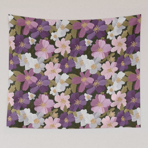 Item preview, Trendy Fresh Floral Embroidery For Carnation Lovers designed and sold by RoyalStarsPatts.