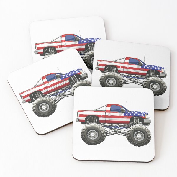 Artikelvorschau, Monstertruck mit amerikanischer Flagge entworfen und verkauft von Wild-Co.