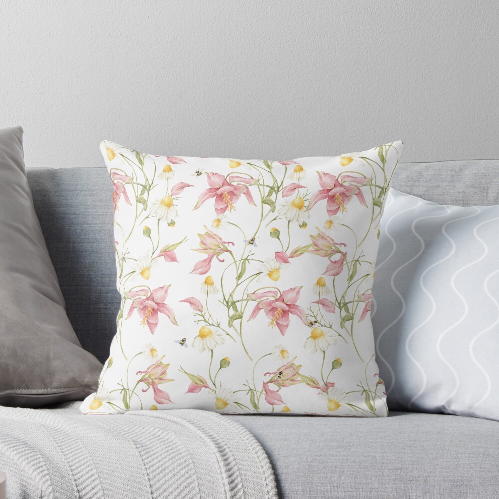 bee themed pillows floral