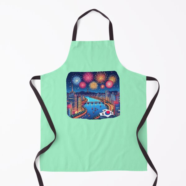 Item preview, Han River Fireworks – 3D Cute Comic Sketch , designed and sold by PaintMeWorld.