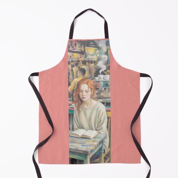 Item preview, Redhead Enjoys Coffee & Book In Busy Cafe By Merch, Limited Edition designed and sold by JERICHOALBERT2.
