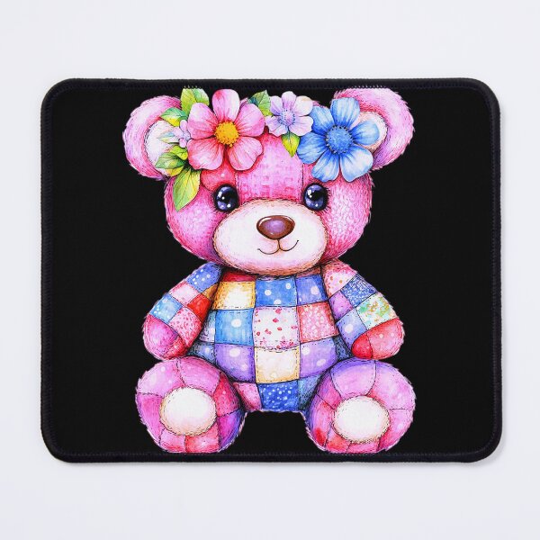 Item preview, Chibi Style Pink Teddy Bear With Charming Flowers designed and sold by DEC02.