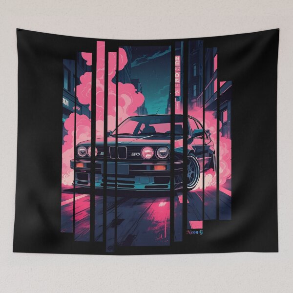 Item preview, B.W the Power of the 3 series drifting with neon smoke, retro 80s 8 designed and sold by Neon G.