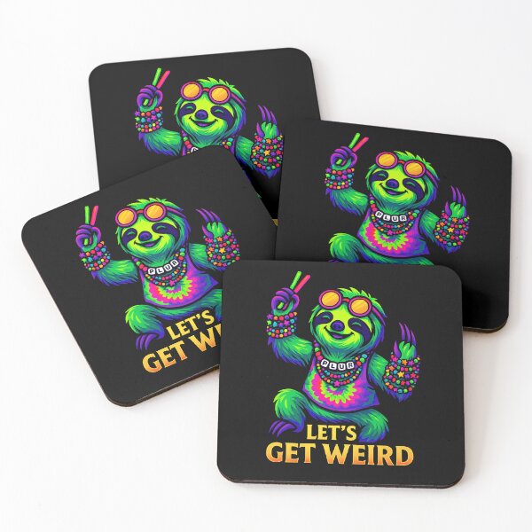 Item preview, Let's Get Weird | Trippy Sloth With Kandi and PLUR Vibes | Psychedelic EDM Festival Animal designed and sold by Neon Hollow.