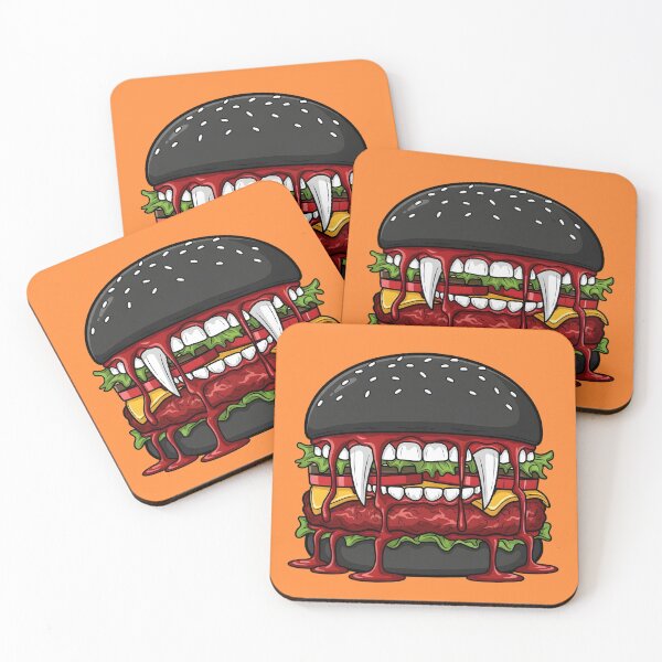 Item preview, Vampire Halloween Burger: Gothic Fangs and Bloody Sauce Food Monster designed and sold by petpuppymania.