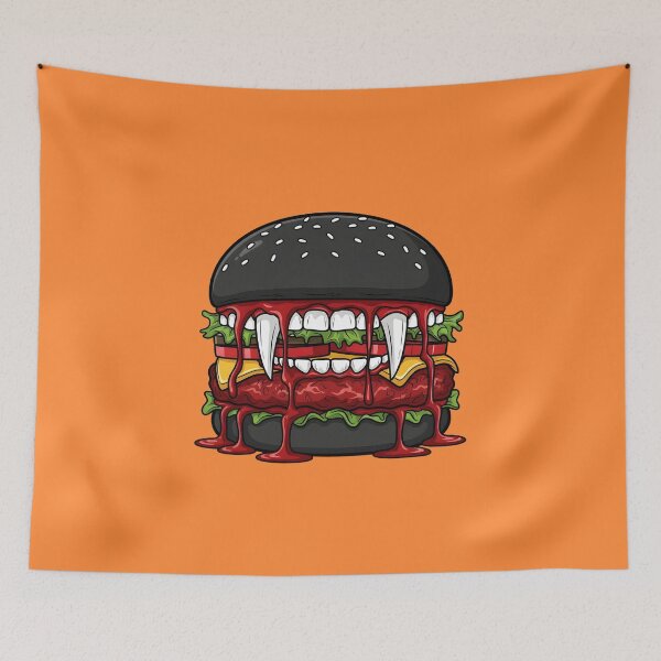 Item preview, Vampire Halloween Burger: Gothic Fangs and Bloody Sauce Food Monster designed and sold by petpuppymania.