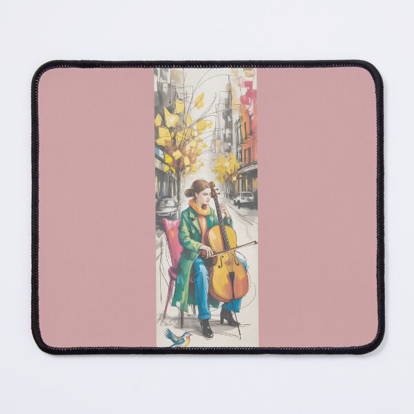 Item preview, Cello Player Autumn Street Art Illustration By Merch, Limited Edition designed and sold by JERICHOALBERT2.
