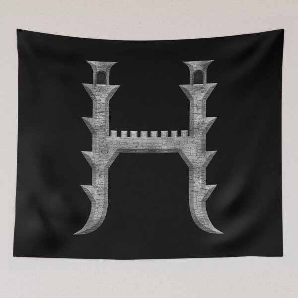 Item preview, Letter  H  of the Dragonfont Initial Capital Monogram (Castle) designed and sold by Swabcraft.