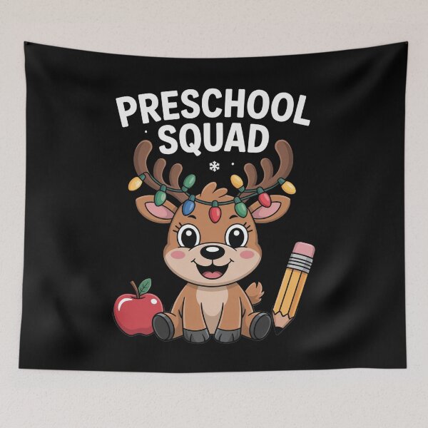 Item preview, Preschool Teacher Christmas Preschool Squad Reindeer Xmas designed and sold by Gogetgiggles.