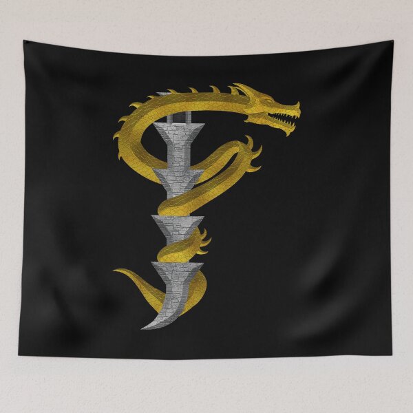 Item preview, Letter  F  of the Dragonfont Initial Capital Monogram (Dragon and Castle) designed and sold by Swabcraft.