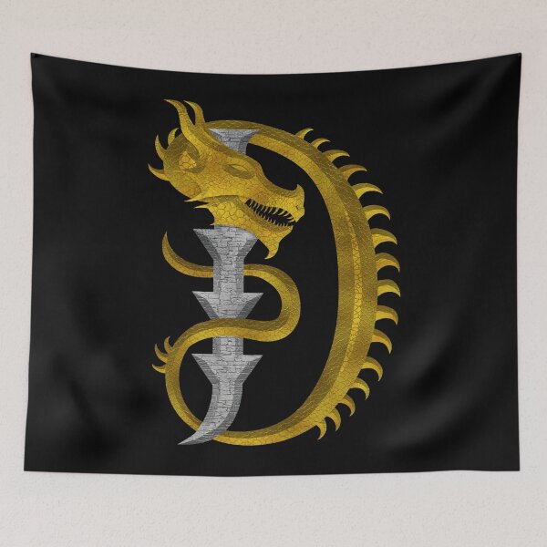 Item preview, Letter  D  of the Dragonfont Initial Capital Monogram (Dragon and Castle v3) designed and sold by Swabcraft.