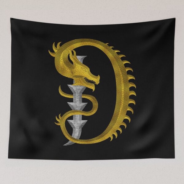 Item preview, Letter  D  of the Dragonfont Initial Capital Monogram (Dragon and Castle v2) designed and sold by Swabcraft.