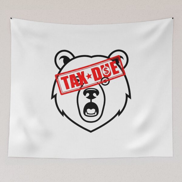 Item preview, Bear Doing Taxes – Minimalist Tax Panic Meme  designed and sold by Whisky1111.