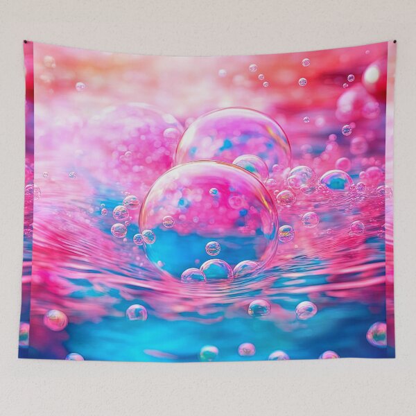 Item preview, Neon Pink and Blue Soap Bubbles Macro designed and sold by LanaGustavsson.