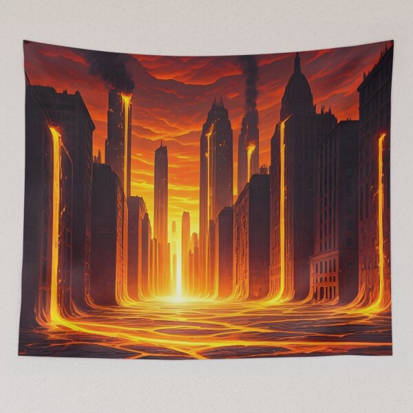 Item preview, "Melted Metropolis: After the Inferno" designed and sold by PawPrintedArt.