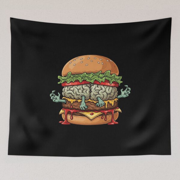 Item preview, Zombie Halloween Burger: Brains, Gore, and Spooky Season Food Horror designed and sold by petpuppymania.