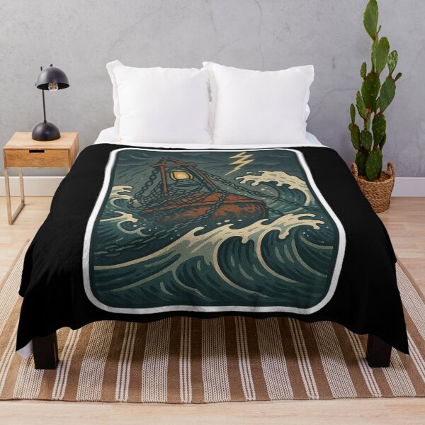 Item preview, Fisherman Aesthetic – Storm Lantern Buoy – Vintage Nautical Art | Stormy Seas designed and sold by JacobKAurumhead.