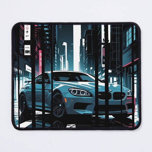 Item preview, B.W M6 Power of the 6 series coupe, street racing vibe, high contrast neon cyberpunk city 6 designed and sold by Neon G.