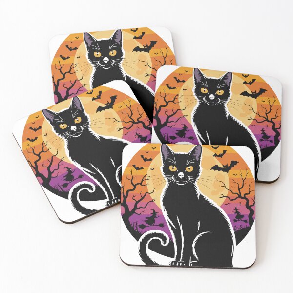 Item preview, Black Cat Under Full Moon Tee – Spooky Witch Halloween Shirt Description: designed and sold by HaweeWear.