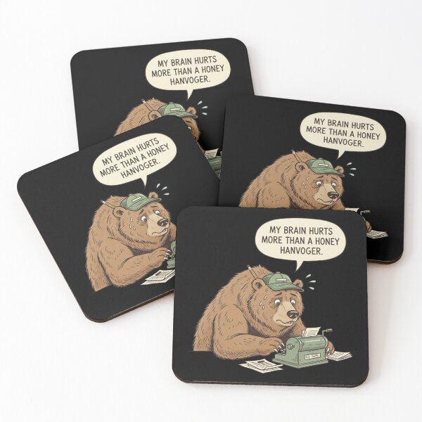 Item preview, My brain hurts more than a honey hangover |Bear Doing Taxes designed and sold by Whisky1111.