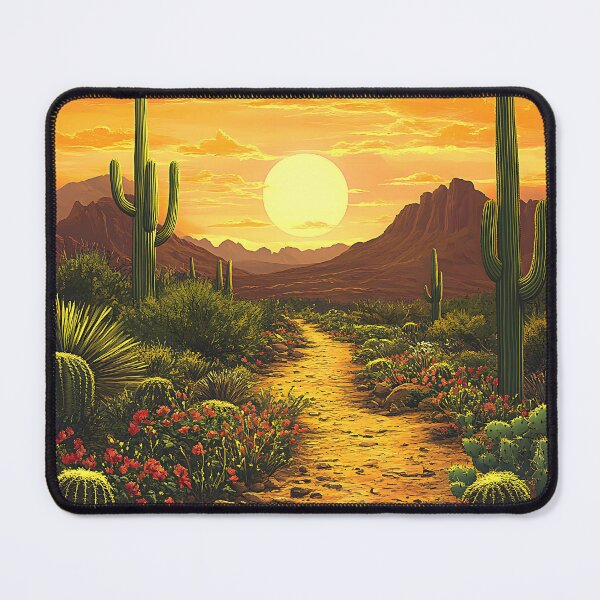 Item preview, Fantasy Desert Sunrise Scenic Landscape With Winding Trail designed and sold by DEC02.