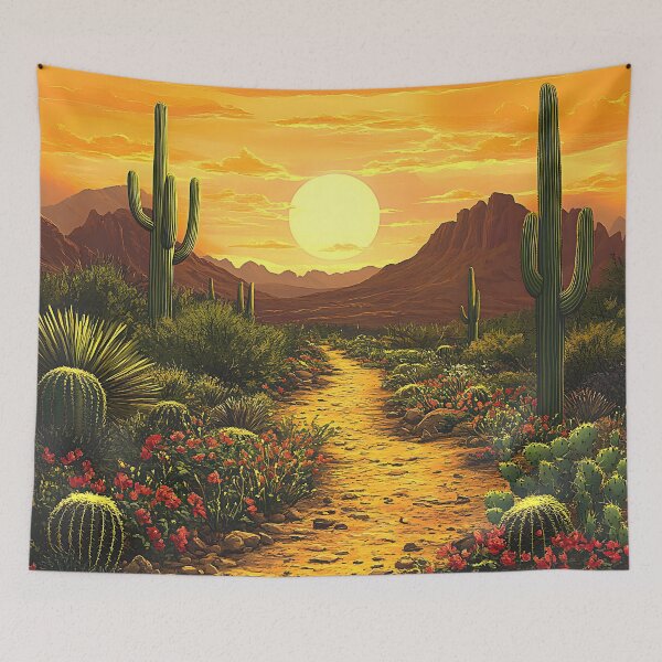 Item preview, Fantasy Desert Sunrise Scenic Landscape With Winding Trail designed and sold by DEC02.