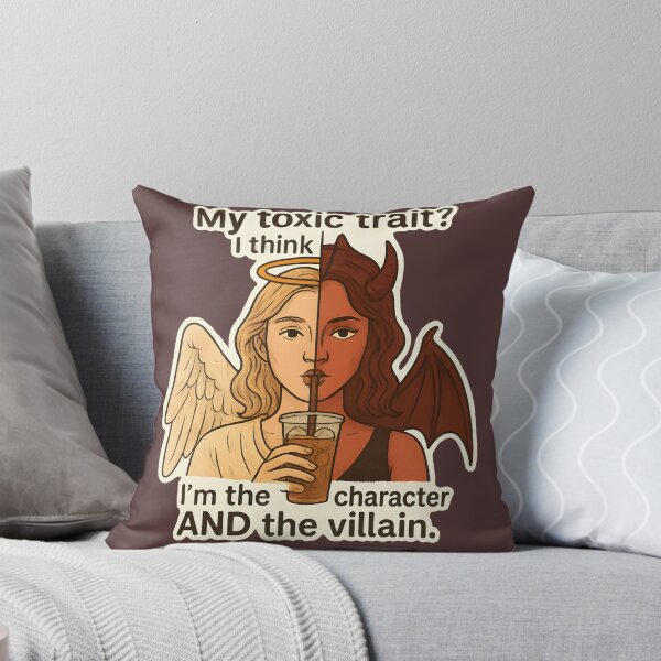 Item preview, My Toxic Trait Quote - Angel and Devil Coffee Girl Design designed and sold by BumbleVee ☀️.