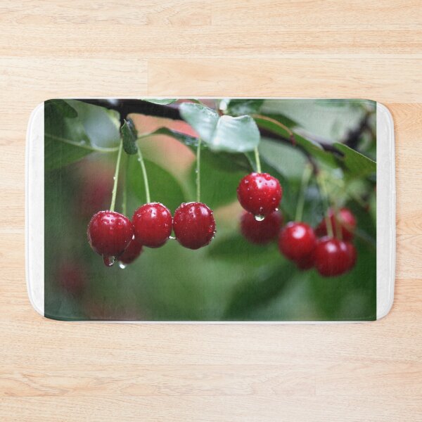Item preview, Red  cherries in rainy garden designed and sold by olena2552.