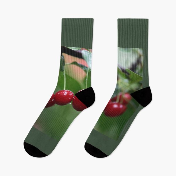 Item preview, Red  cherries in rainy garden designed and sold by olena2552.