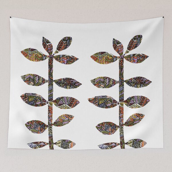 Item preview, mid century mod leaves pattern designed and sold by ZjalDesign.