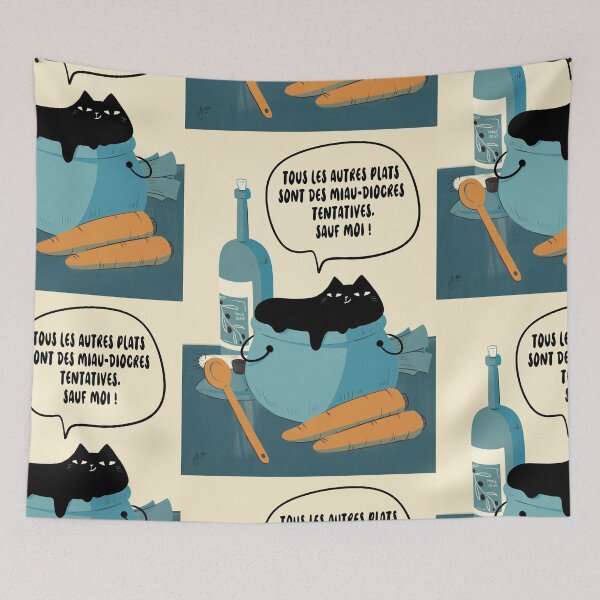 Item preview, ChatLiquide - The Chef's Purr-cipe (Black Cat and French version) designed and sold by Sanphy.