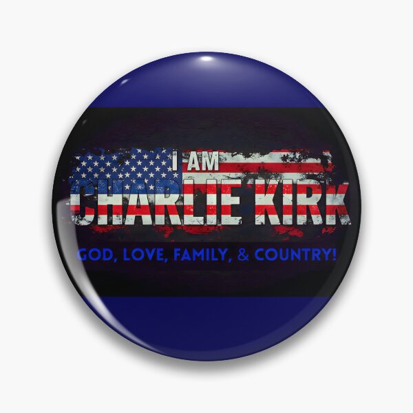 Item preview, I AM CHARLIE KIRK: GOD, LOVE, FAMILY & COUNTRY (Bold Blue Print) designed and sold by PatriotPrint.