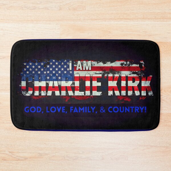 Item preview, I AM CHARLIE KIRK: GOD, LOVE, FAMILY & COUNTRY (Bold Blue Print) designed and sold by PatriotPrint.
