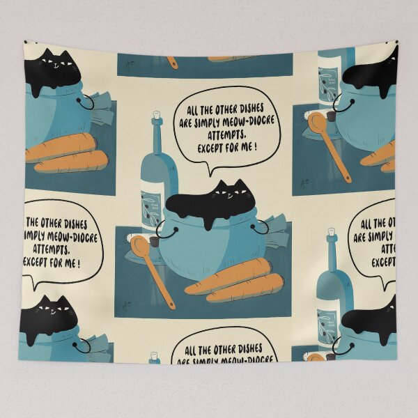 Item preview, ChatLiquide - The Chef's Purr-cipe (Black Cat and English version) designed and sold by Sanphy.