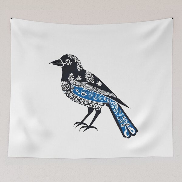 Item preview, Black and White Magpie – Polish Folk Paper Cut Style designed and sold by AmberWit.