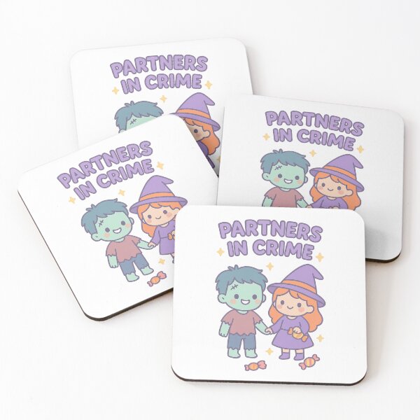 Item preview, Partners in Crime Cute Halloween Zombie and Witch Duo Illustration designed and sold by MujernDesignArt.