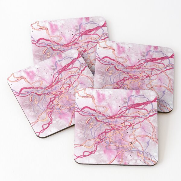 Item preview, Pink Purple Yellow Abstract Doodle Lines Neurographic Artwork designed and sold by Tezoodle Art.