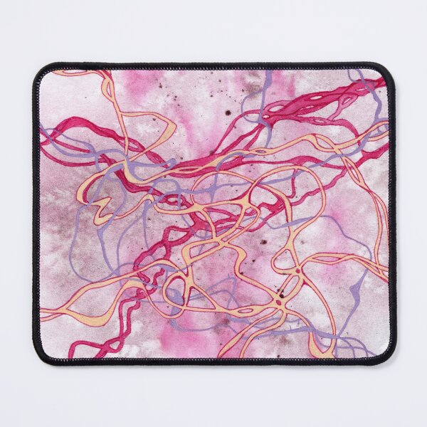 Item preview, Pink Purple Yellow Abstract Doodle Lines Neurographic Artwork designed and sold by Tezoodle Art.