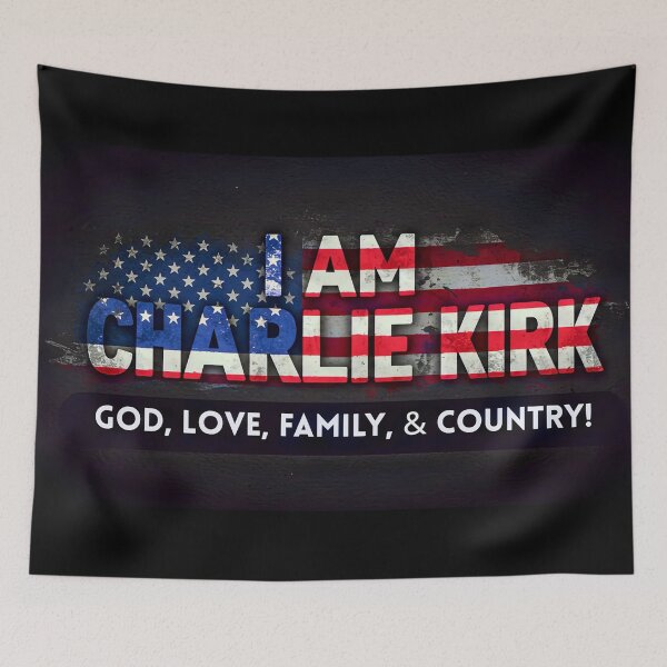 Item preview, I AM CHARLIE KIRK: GOD, LOVE, FAMILY & COUNTRY (Bold White Print) designed and sold by PatriotPrint.